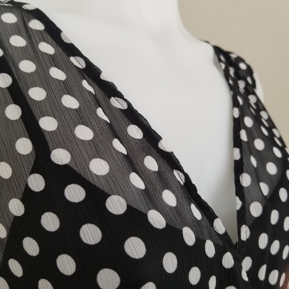 Calvin Klein Polka Dot High Low Dress Size 6 - Picture 4 of 15